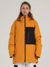 Women's Winter Single Board Double Board Windproof Waterproof Color Patchwork Ski Jacket Couples Snowwear
